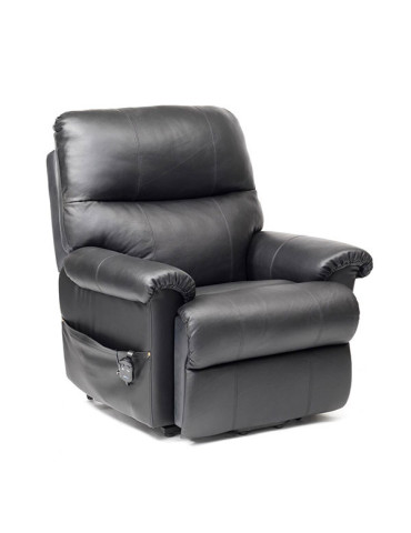 Borg Rise Recliner – Dual Motor with USB (Black Leather/Vinyl)